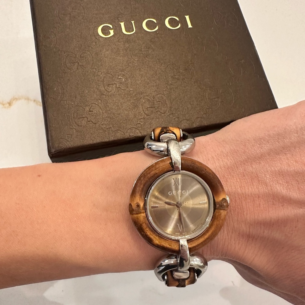 Gucci Bamboo and Silver Watch